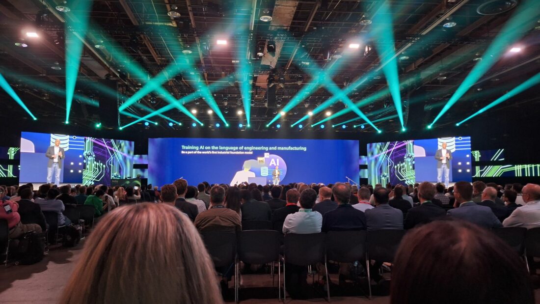 "Training AI on the language of engineering and manufacturing" presentation at Siemens Realize LIVE event at Detroit.