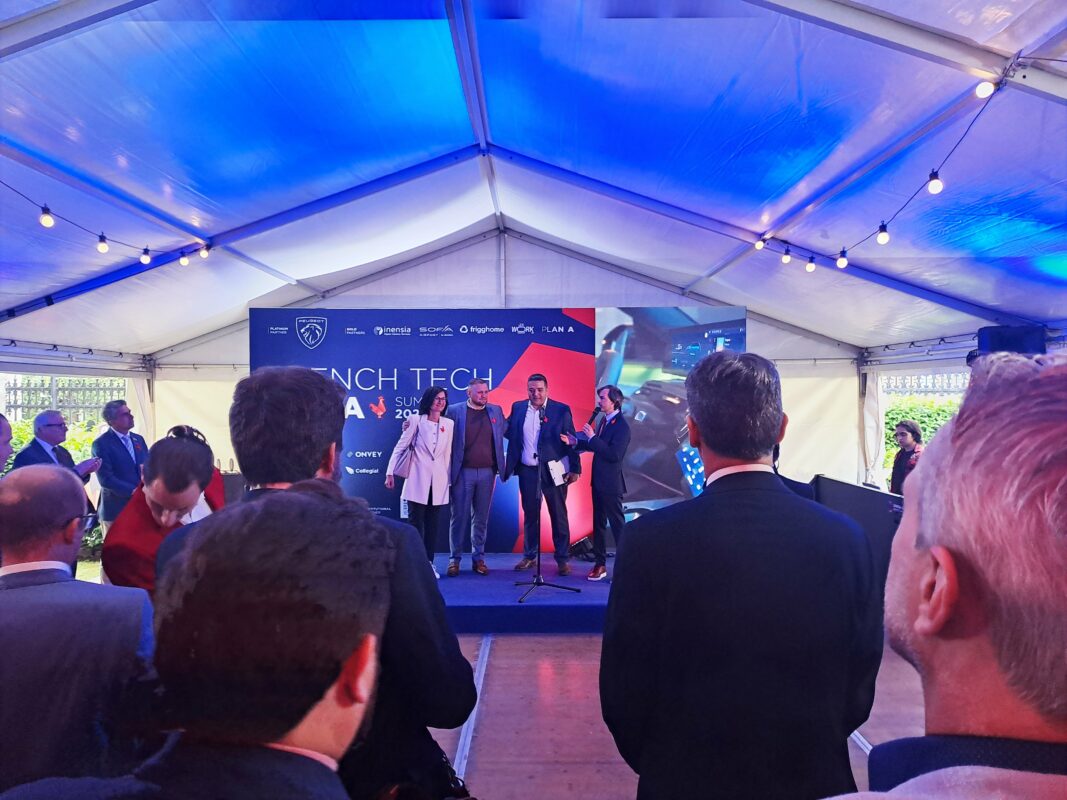 The French Tech team welcoming attendees with a speech.