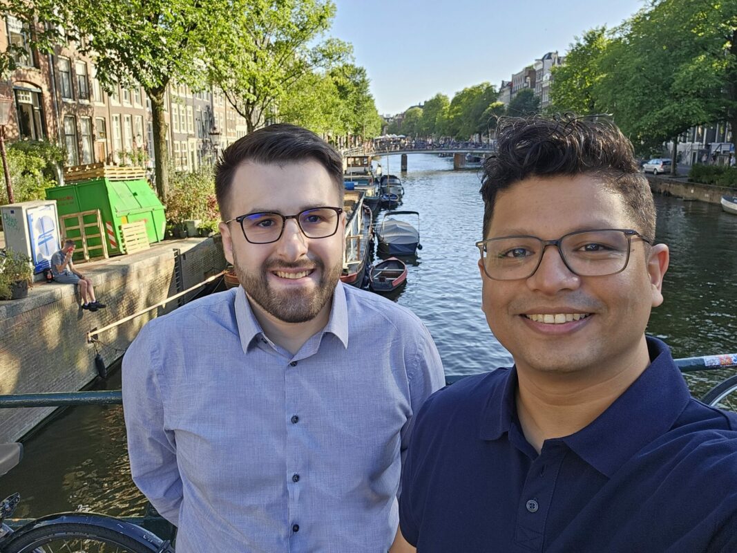 The team exploring the streets of Amsterdam, reflecting the vibrant atmosphere surrounding Realize LIVE Europe 2025.