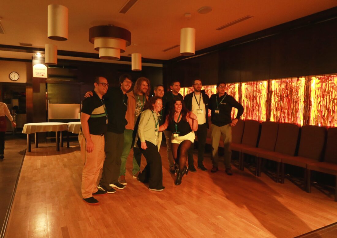 Ending the first night in Budapest with karaoke 