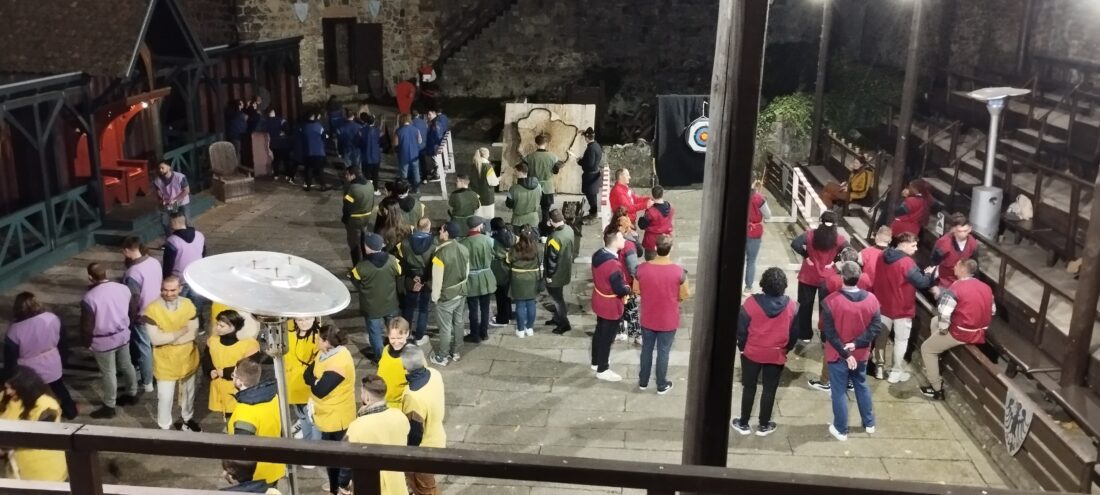 The Team has gathered to challenge their skills in medieval activities