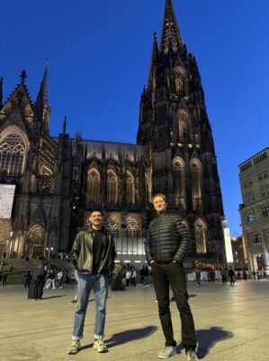 Part of the team in front of Cologne's Cathedral