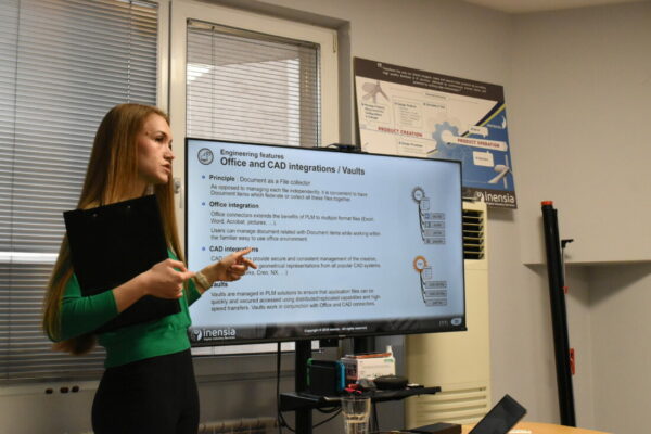 Iskra giving examples of what we do at Inensia