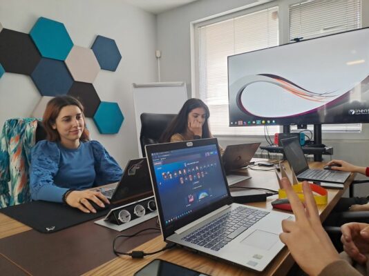 working from Sofia office